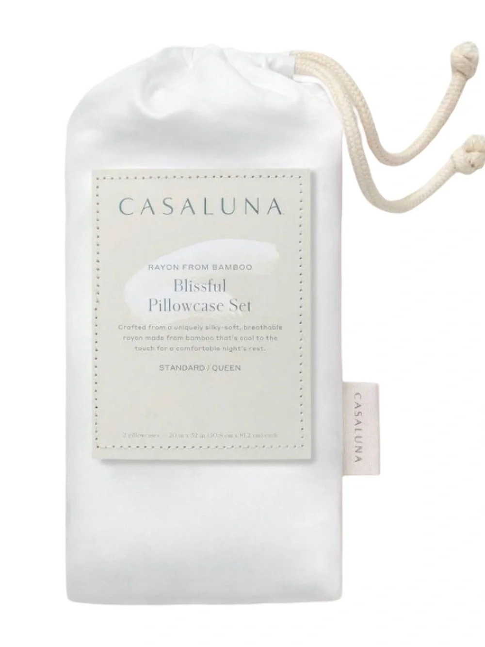 Casaluna Blissful Pillowcases - Set of 2 - Standard / Queen - White - 400 TC